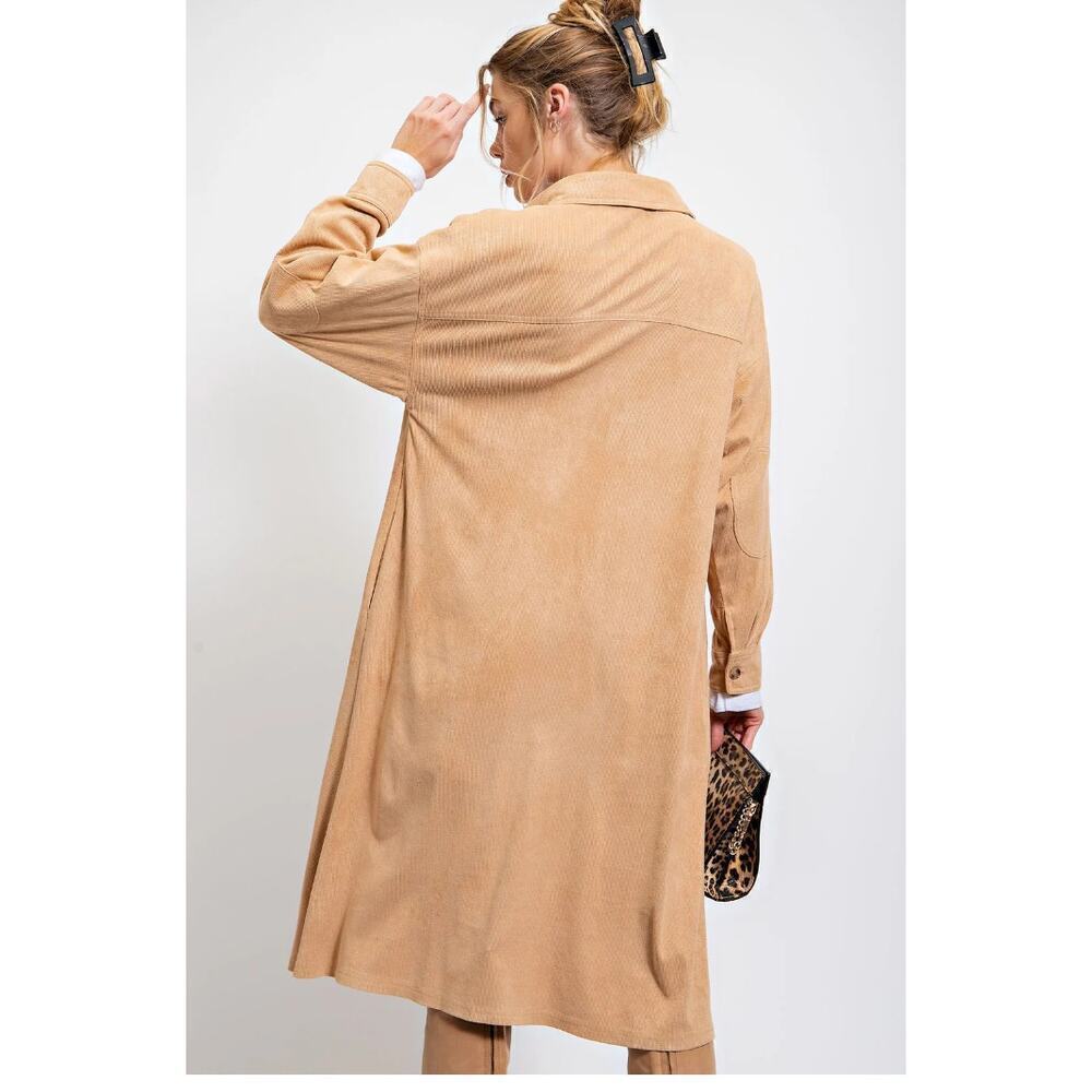 New with Tags Oversized Easel Corduroy Button Down Shirt Dress SZ S - Picture 4 of 15